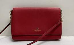 Kate Spade Madison Red Leather Flap Crossbody Bag