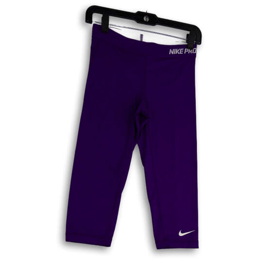 Buy the Womens Purple Dri-Fit Elastic Waist Pull-On Capri Leggings Size  Small