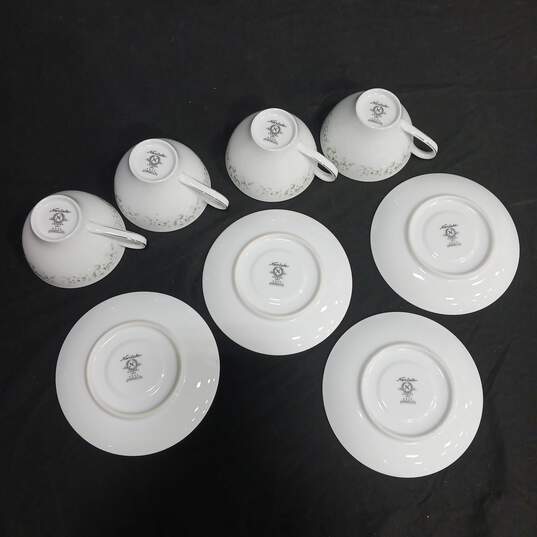 8pc Vintage Noritake China Annabelle Teacups & Saucers 6856 image number 5