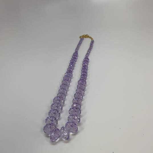 Designer Joan Rivers Gold-Tone Purple Crystal Oblong Shape Beaded Necklace image number 2