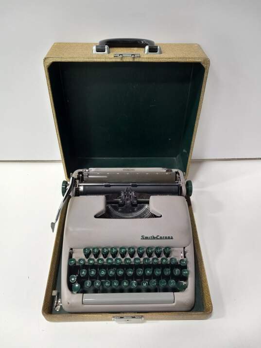 Vintage Smith-Corona Sterling Typewriter in case image number 1