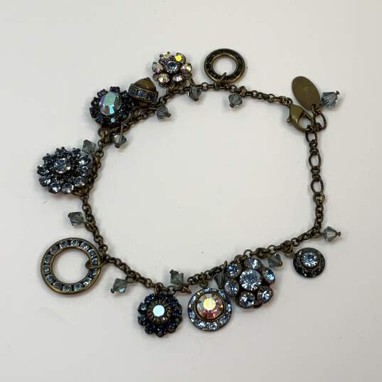 Designer Liz Palacios Silver-Tone Multicolor Stones Charm Bracelet image number 2