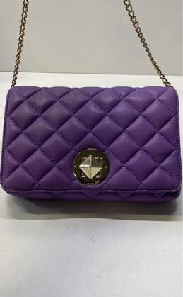 Kate Spade Puffy Quilted Flap Shoulder Bag Purple