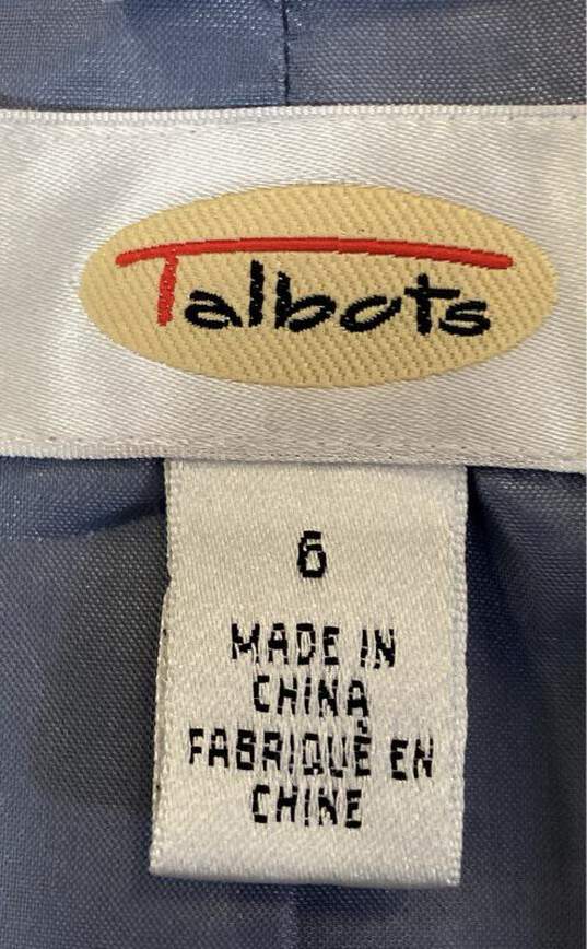 Talbots Womens Blue Silk Pockets Single Breasted 2 Piece Suit Blazer/Pant Size 6 image number 3