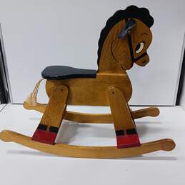 VTG Mid-Century Hand Painted Wooden Rocking Horse alternative image