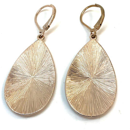 Designer Joan Rivers Gold-Tone Fashionable Leverback Drop Earrings image number 3