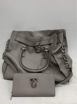 Michael Kors Large Grey Tote Bag & Matching Wallet Set