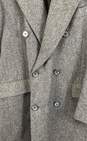 Hart Schaffner Marx Mens Gray Wool Long Sleeve Double Breasted Overcoat Size 41R image number 4