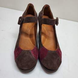 Gentle Souls Women’s Platform Mary Jane Wedge Shoes Brown/Red Suede Size 7.5 M