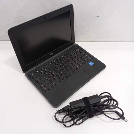 BLACK DELL CHROME BOOK W/ POWER CORD image number 1