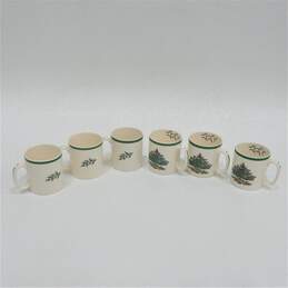Vintage Spode England Christmas Tree Set of 6 Coffee Mugs