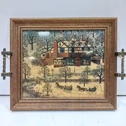 Wooden Tray Featuring Art by Charles Wysocki
