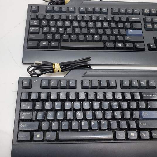 (B) Lot of Two Lenovo USB PC Keyboards Model KB10212 & KU-0225 Untested image number 2