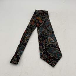 Christian Dior Mens Multicolor Monsieur Floral Silk Pointed Designer Neck Tie
