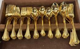 F.B. Rogers American Chippendale Gold Electroplate Flatware 79 pc w/ Chest alternative image