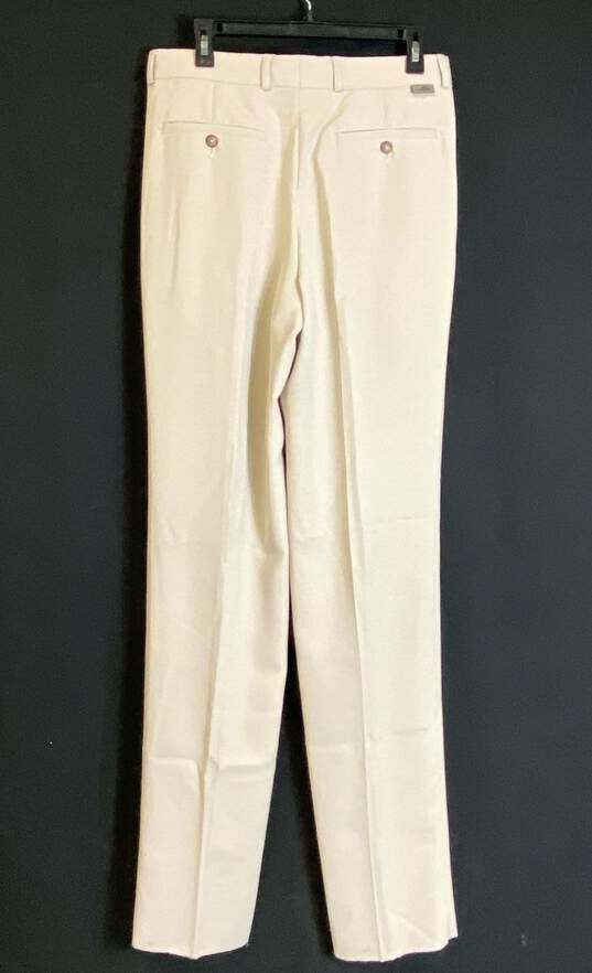 NWT Lacoste Mens Ivory Slash Pocket Low Rise Pleated Dress Pants Size 32 image number 2