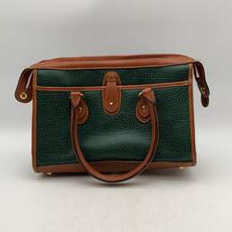 Dooney And Bourke Womens Top Handle Handbag Inner Pockets Brown Green Leather alternative image