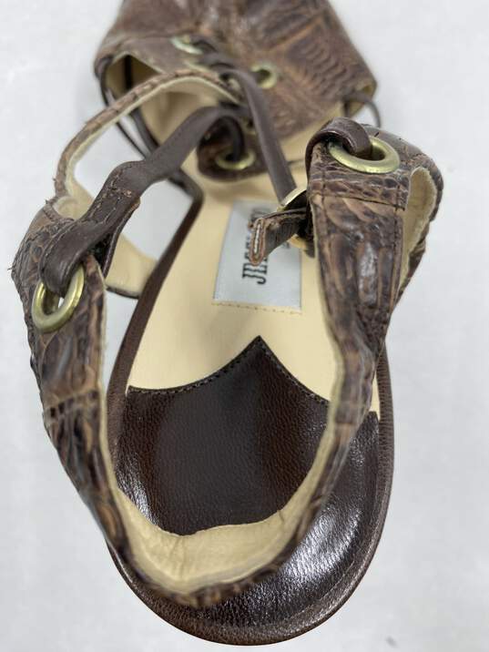 Authentic Jimmy Choo Brown Snake Skin Sling Back Sandals W 8.5 image number 5