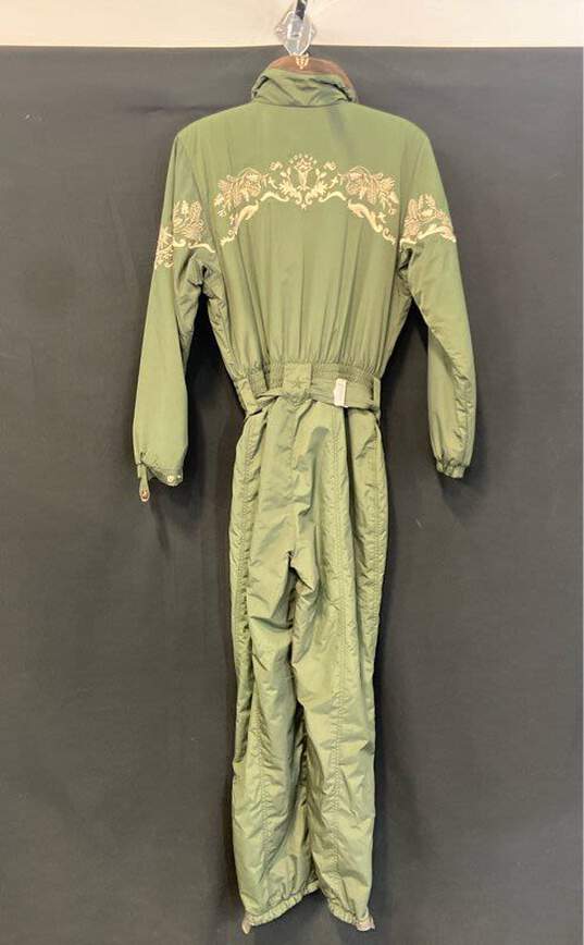 Bogner Womens Green Long Sleeve Straight Leg Pockets One Piece Snowsuit Size 10 image number 2