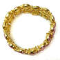 Designer Joan Rivers Gold-Tone Citrine Stone Stretchable Bangle Bracelet image number 4