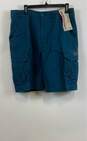 Unionbay Mens Blue Pockets Flat Front Cotton Casual Cargo Shorts Size 34 image number 1