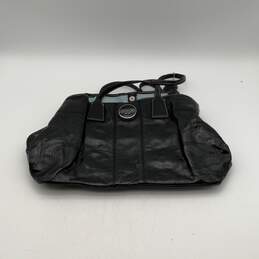 Coach Womens Black Leather Inner Pockets Double Handle Shoulder Bag Purse