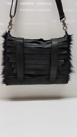 Collina Estra Black Leather/Fur Crossbody alternative image