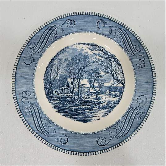 Vintage Currier & Ives The Old Grist Mill Dinner Plate Lot image number 5