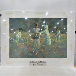 Artist Don Hatfield Signed Numbered Children In The Meadow Serigraph Art Print
