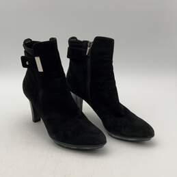 Aquatalia Womens Black Suede Pointed Toe Stiletto Heel Ankle Booties Size 9.5 alternative image