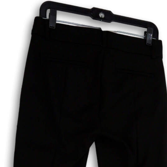 Womens Black Flat Front Slash Pockets Straight Leg Ankle Pants Size 4 image number 4