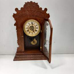 Antique Vintage Waterbury Utica Eight Day Spring Strike Mantel Clock alternative image