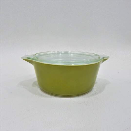 Pyrex Ovenware Replacement Serving Dish Olive Green White Flowers 2 1/2 Qt
