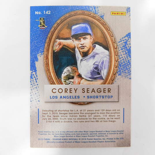 2016 Corey Seager Panini Diamond Kings Rookie LA Dodgers Rangers image number 4