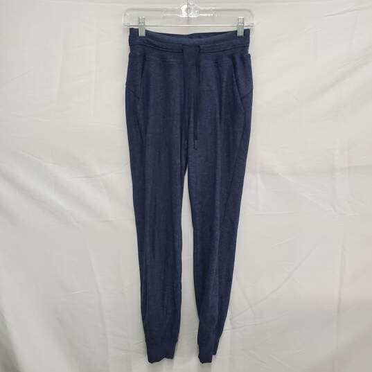 Buy the Lululemon Women's Athletica Heather Blue Nylon Polyester Blend Leggings  Size 2
