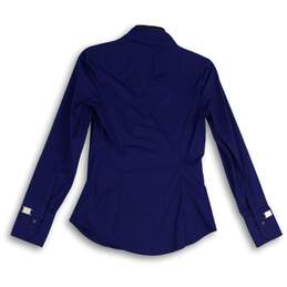 NWT Express Womens Blue Long Sleeve Spread Collar Button-Up Shirt Size XS alternative image