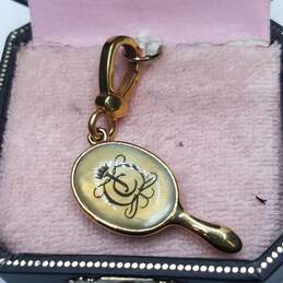 Juicy Couture W/Box Gold Tone Crystal Vanity Mirror Charm 7.3g alternative image