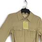 NWT Michael Kors Womens Tan Khaki Collared 3/4 Sleeve Belted Mini Dress Size S image number 3