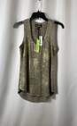 NWT Sam Edelman Womens Gold Shimmer Sleeveless Pullover Tank Top Size Small image number 1