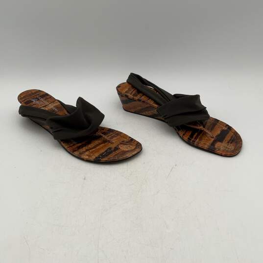 Donald J Pliner Womens Brown Cork Open Toe Wedge Slingback Sandals Size 9.5 image number 4