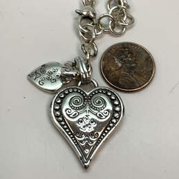 Designer Brighton Black Leather Braided Heart Pendant Necklace alternative image