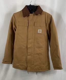 Carhartt Mens Brown Heavyweight Flame-Resistant Duck Traditional Coat Size L