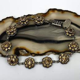 Designer Liz Palacios Gold-Tone SF Topaz Crystal Aurora Borealis Chain Bracelet