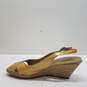 Cole Haan Gold Patent Leather Espadrille Sandal Wedge Shoes Size 9.5 B image number 2