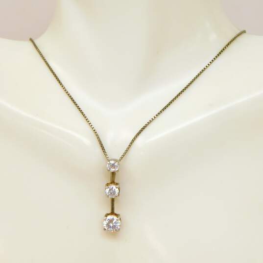 Sterling Silver CZ & Pearl Contemporary Necklaces 33.2g image number 4