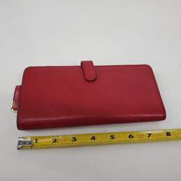 Coach Red Leather Long Zip Around Flap Wallet alternative image