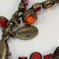 Designer Sorrelli Gold-Tone Orange Oval Shape Stone Link Tennis Bracelet image number 4