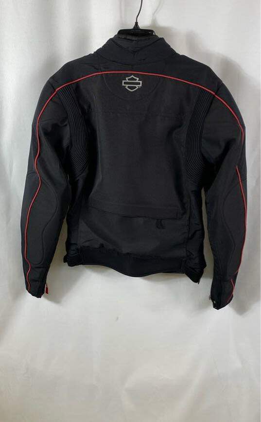 Harley-Davidson Mens Black Long Sleeve Full-Zip Motorcycle Jacket Size Small image number 2