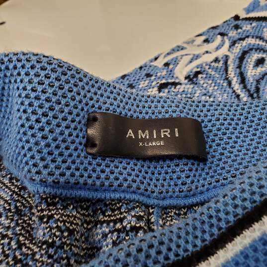 Amiri Men's Knitted Blue Bandana B-Ball Shorts Size XL image number 3