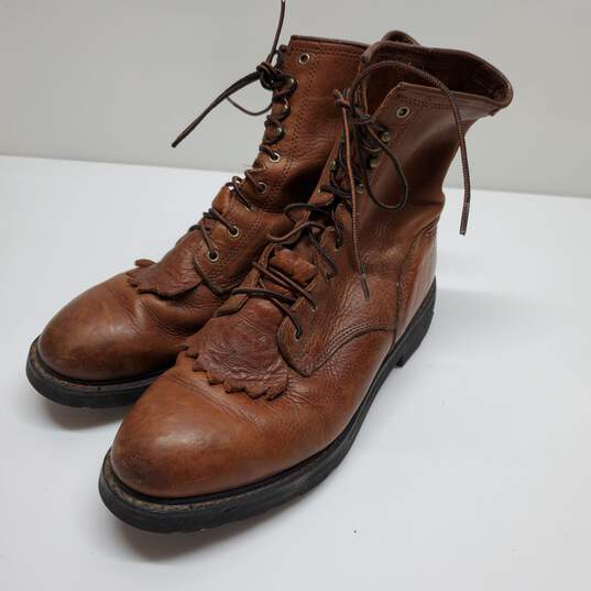 Ariat Leather Brown Lace Up Boots Men's Size 12 image number 7